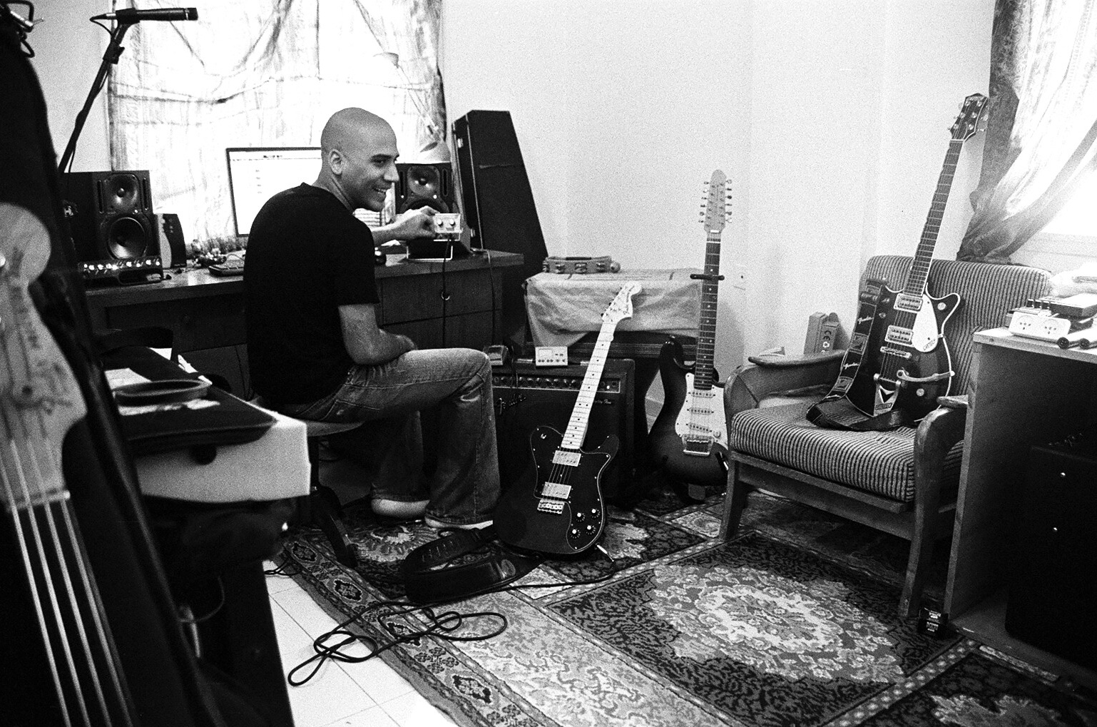 Ron Bunker, analog black and white musician portrait by Michal Shanny