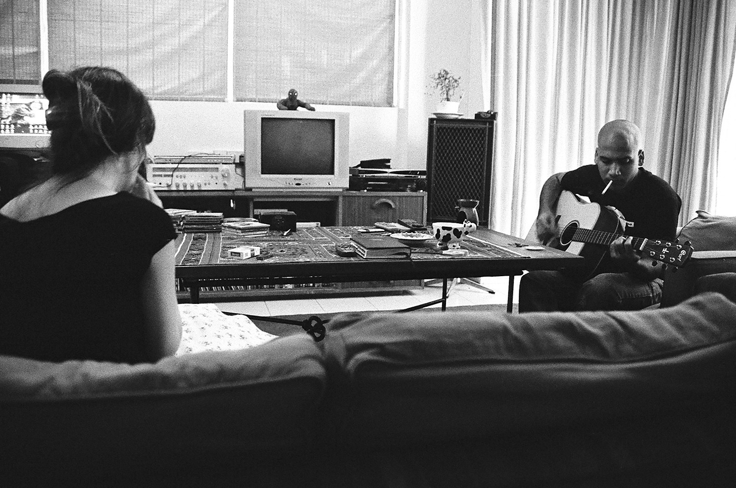 Ron Bunker, analog black and white musician portrait by Michal Shanny