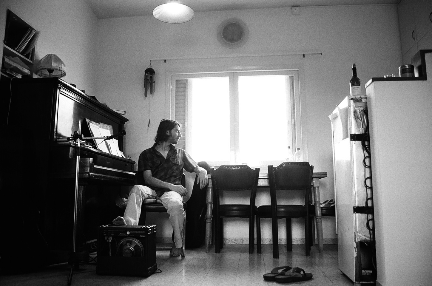 Geva Alon, analog black and white musician portrait by Michal Shanny
