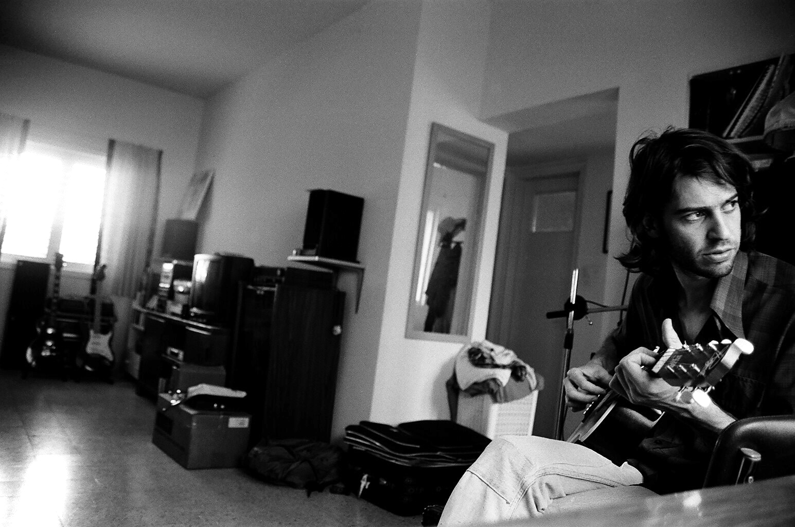 Geva Alon, analog black and white musician portrait by Michal Shanny