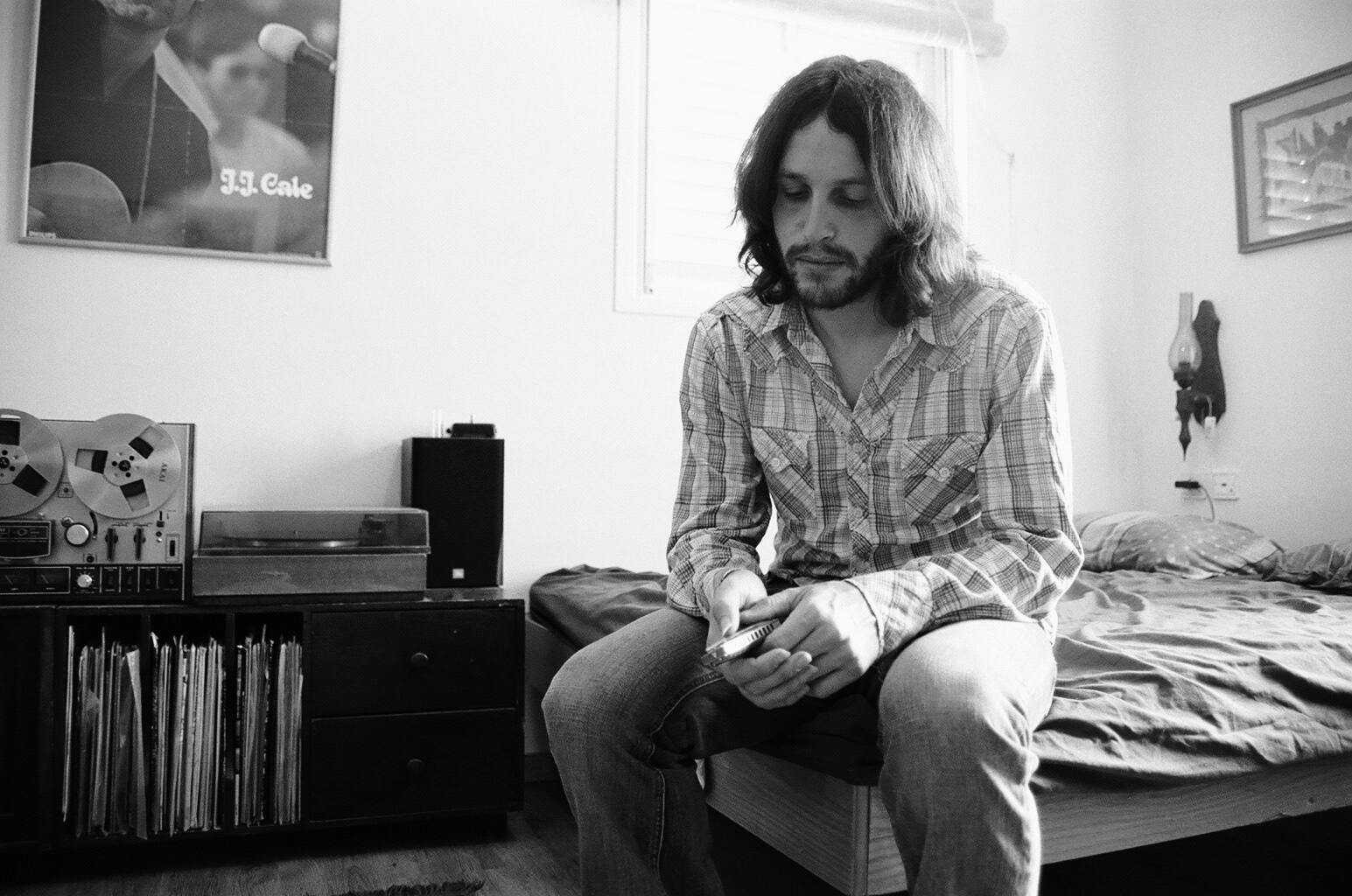 Sagie Eiland, analog black and white musician portrait by Michal Shanny