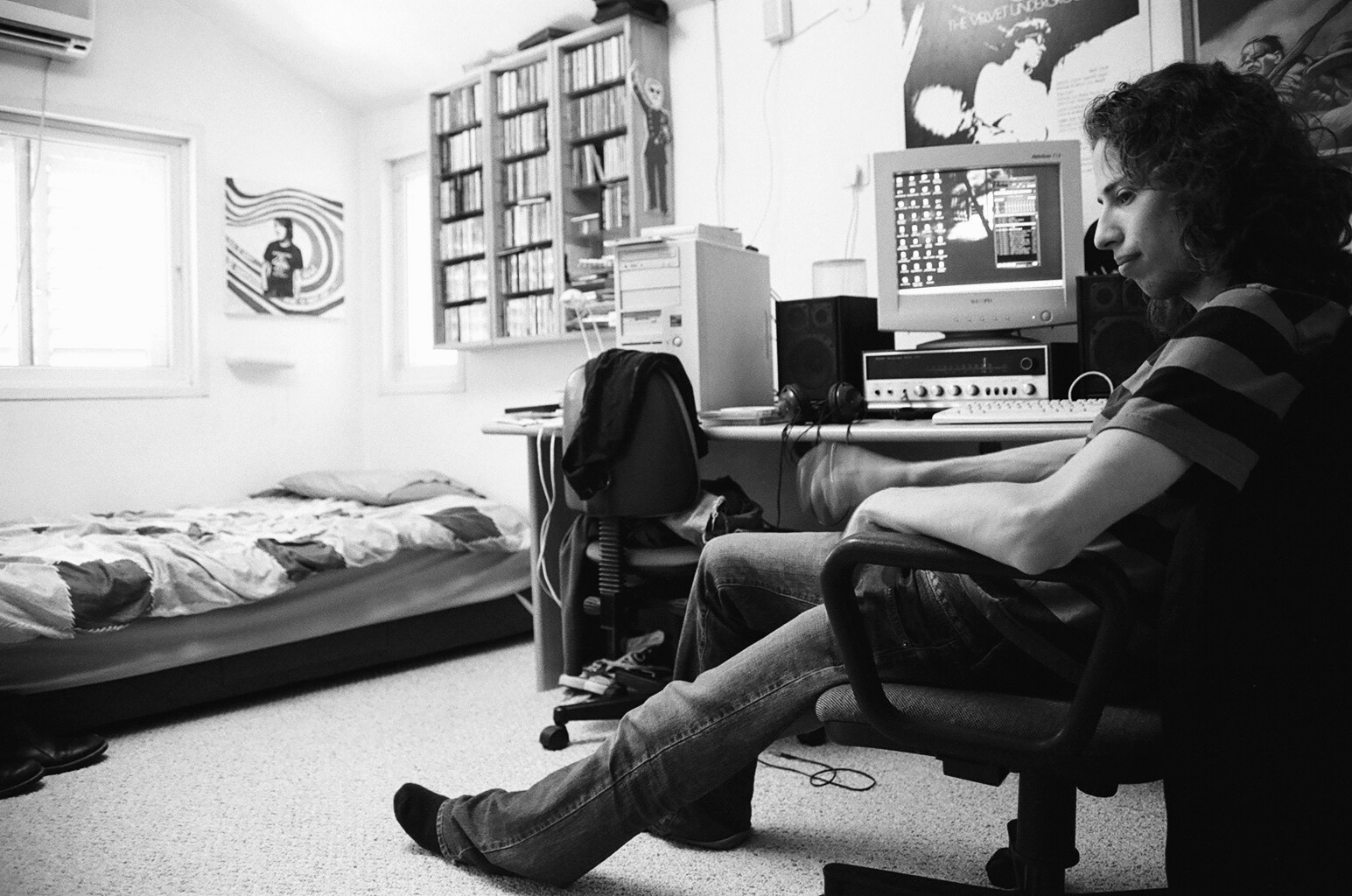 Amit Erez, analog black and white musician portrait by Michal Shanny