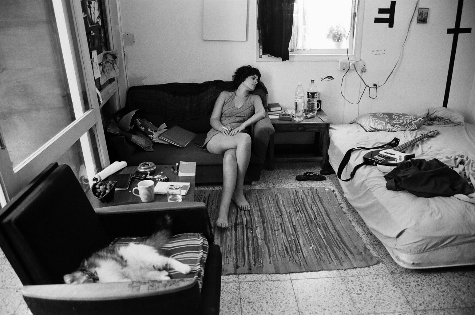 Noga Shalev, analog black and white musician portrait by Michal Shanny