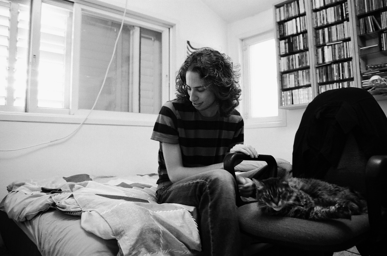 Amit Erez, analog black and white musician portrait by Michal Shanny