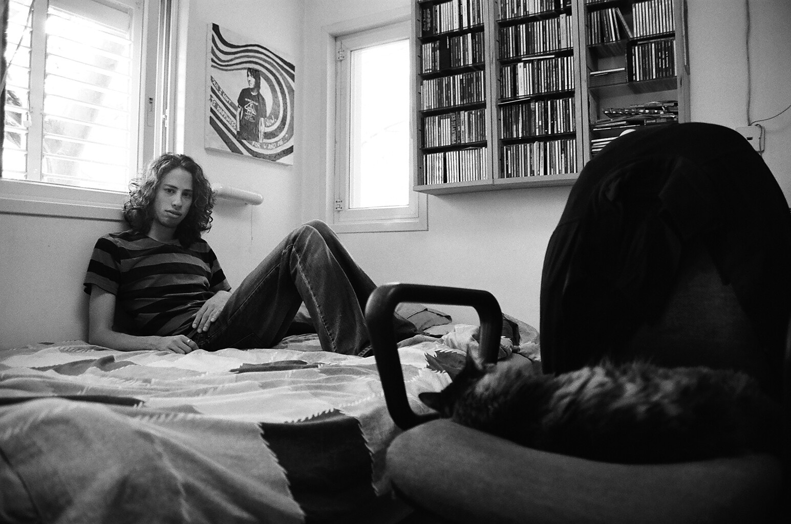 Amit Erez, analog black and white musician portrait by Michal Shanny