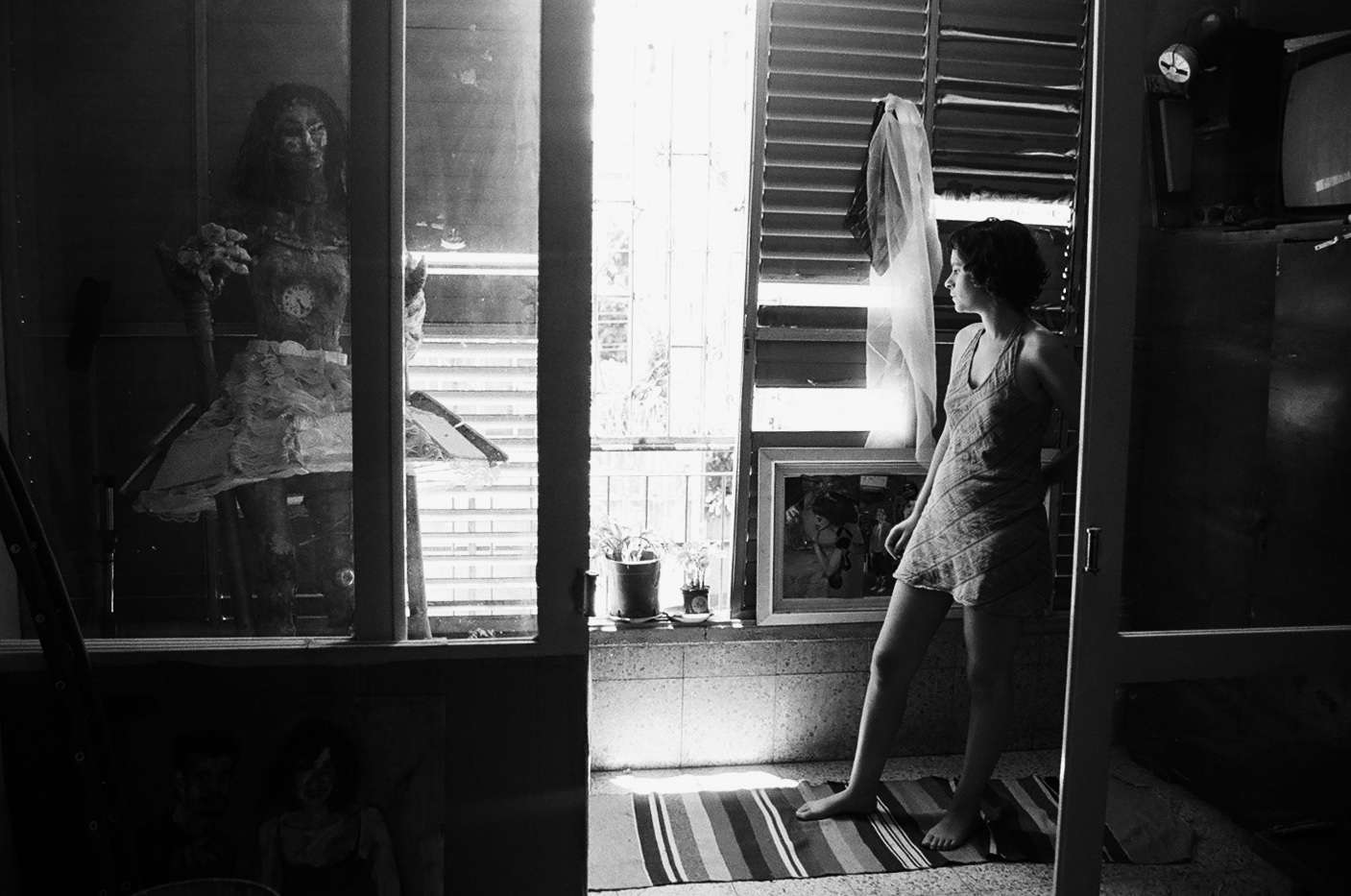 Noga Shalev, analog black and white musician portrait by Michal Shanny