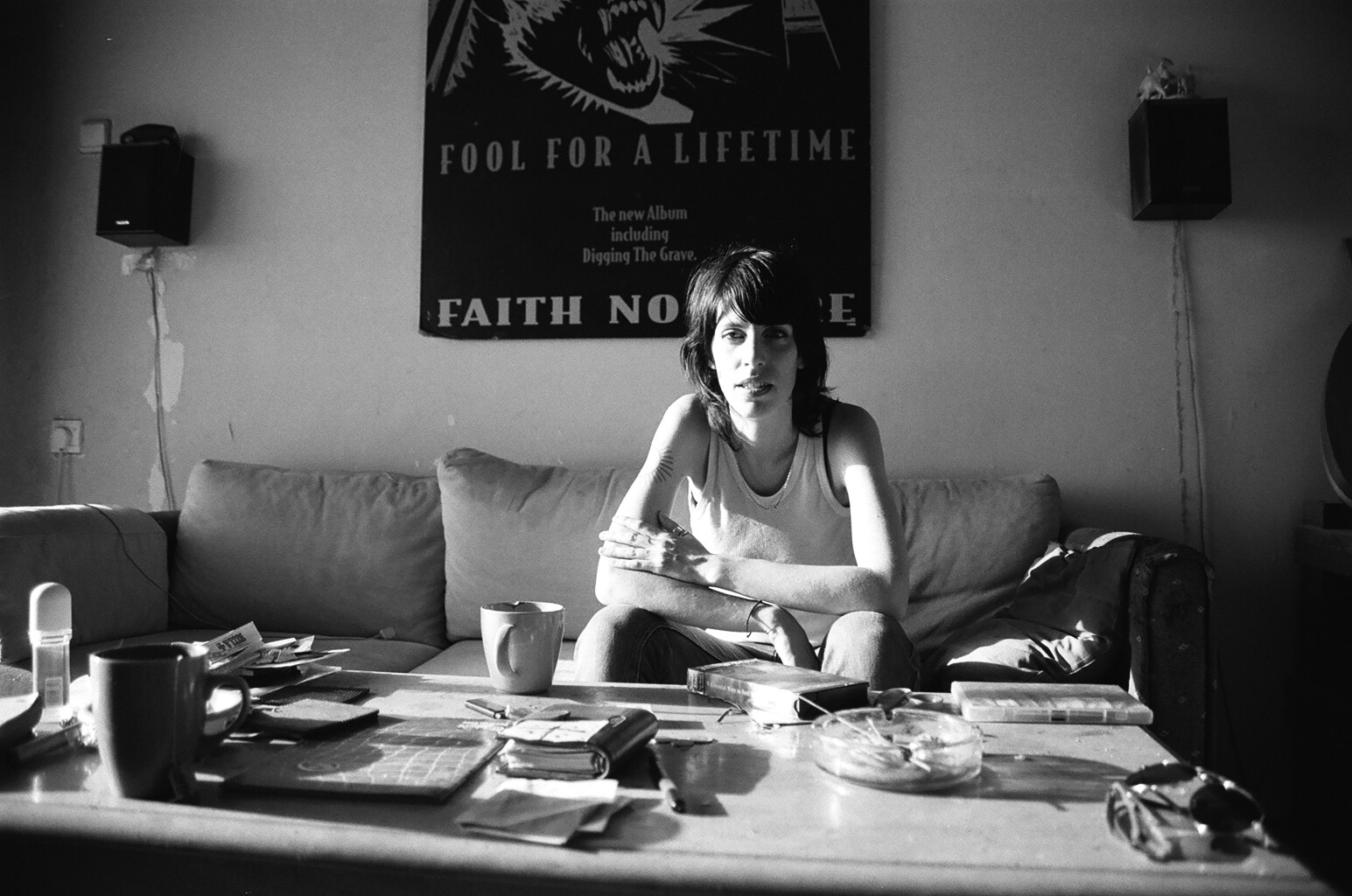Sharon Kantor, analog black and white musician portrait by Michal Shanny