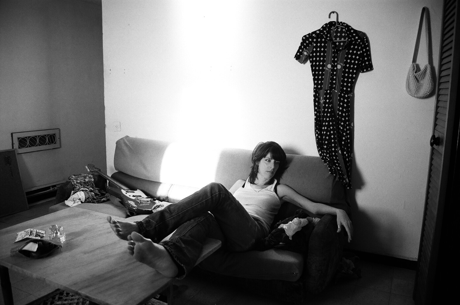 Sharon Kantor, analog black and white musician portrait by Michal Shanny