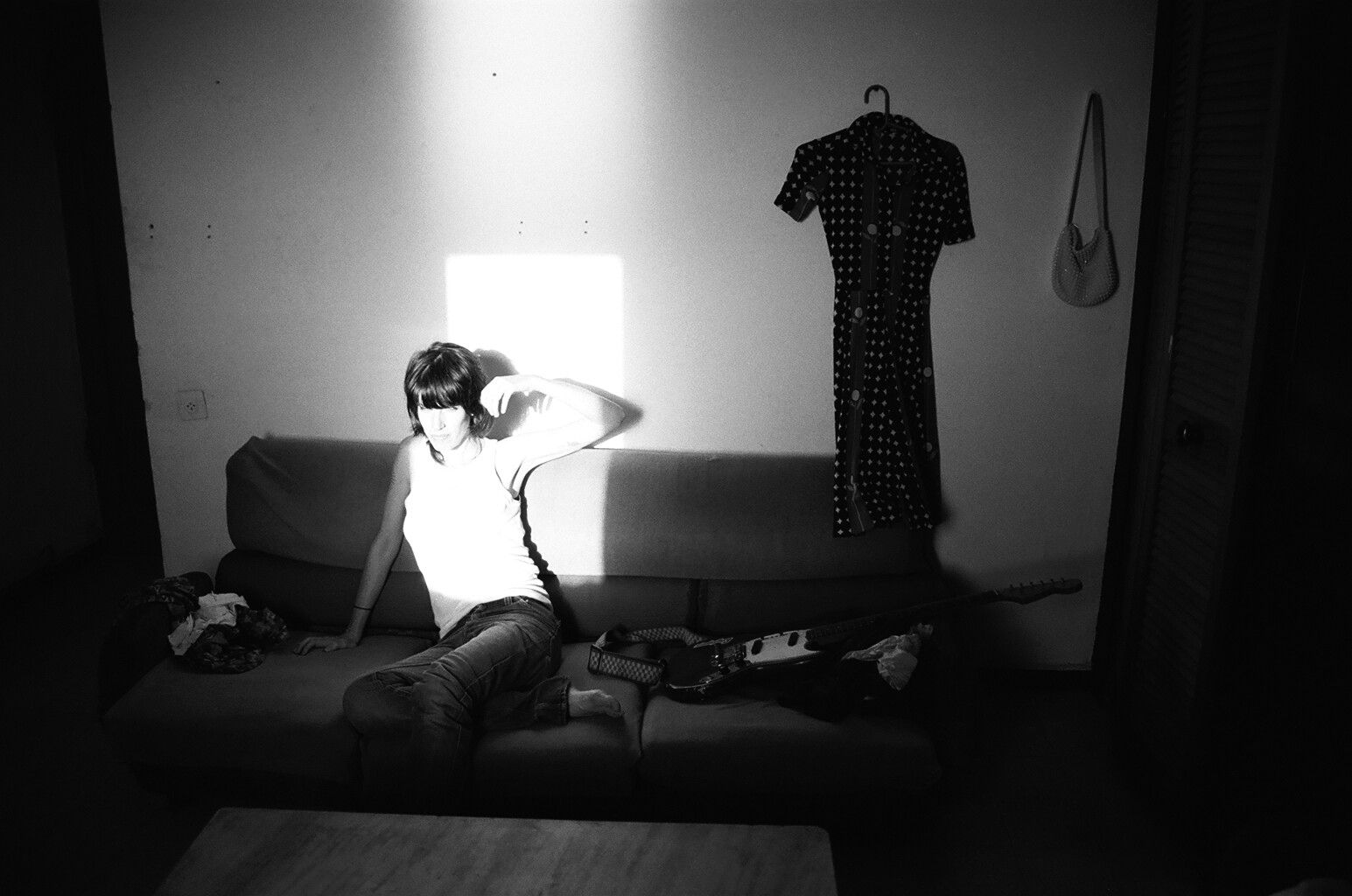 Sharon Kantor, analog black and white musician portrait by Michal Shanny