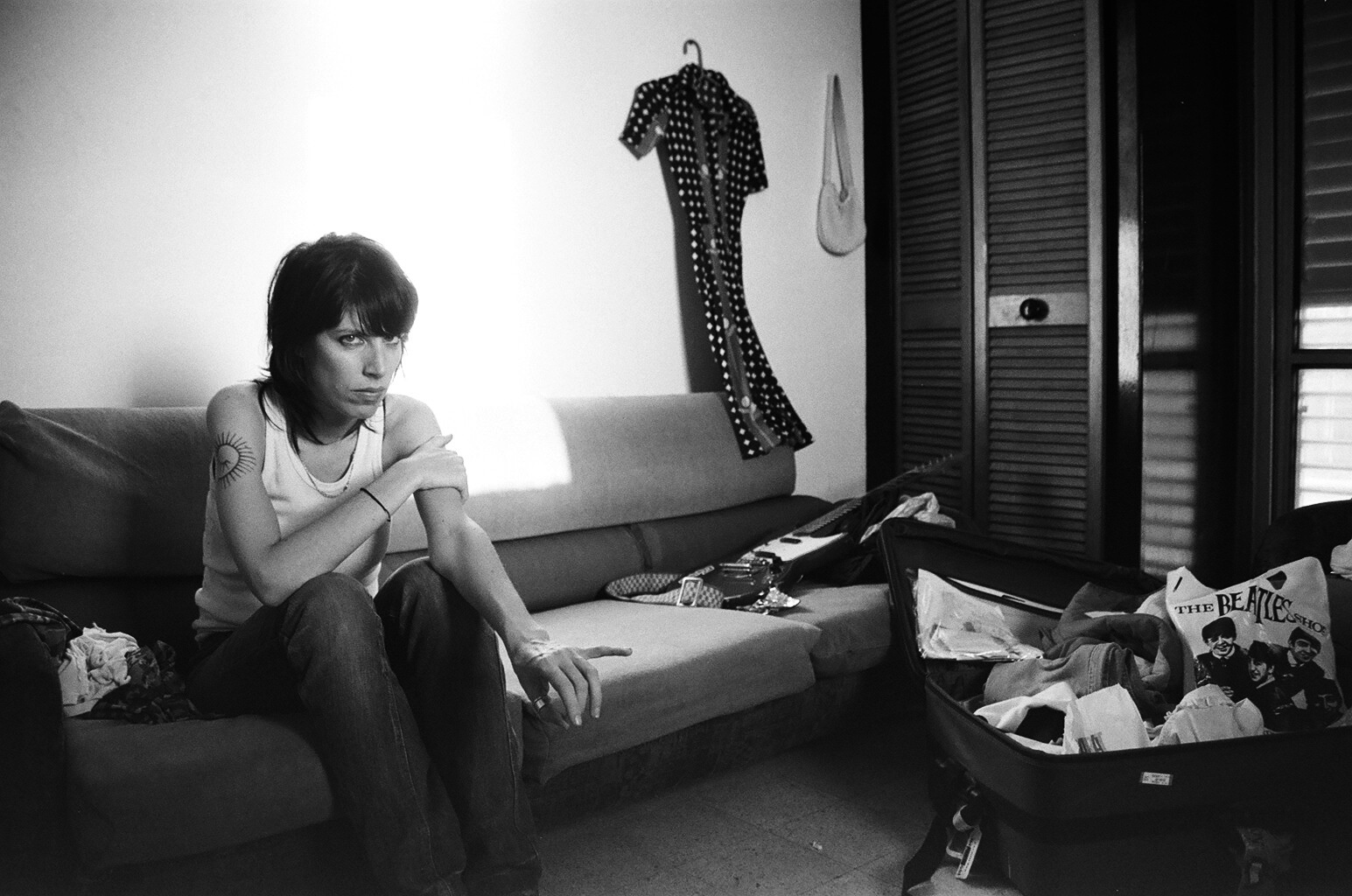 Sharon Kantor, analog black and white musician portrait by Michal Shanny